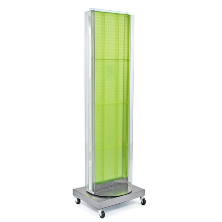 Azar Displays Two-Sided Pegboard Floor Display w/ Two C-Channel Sides on a Revolving Wheeled Base. 700258-GRE